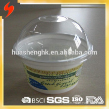 Tasses jetables jetables de smoothie du plastique 8oz / 230ml de plastique de catégorie comestible de qualité